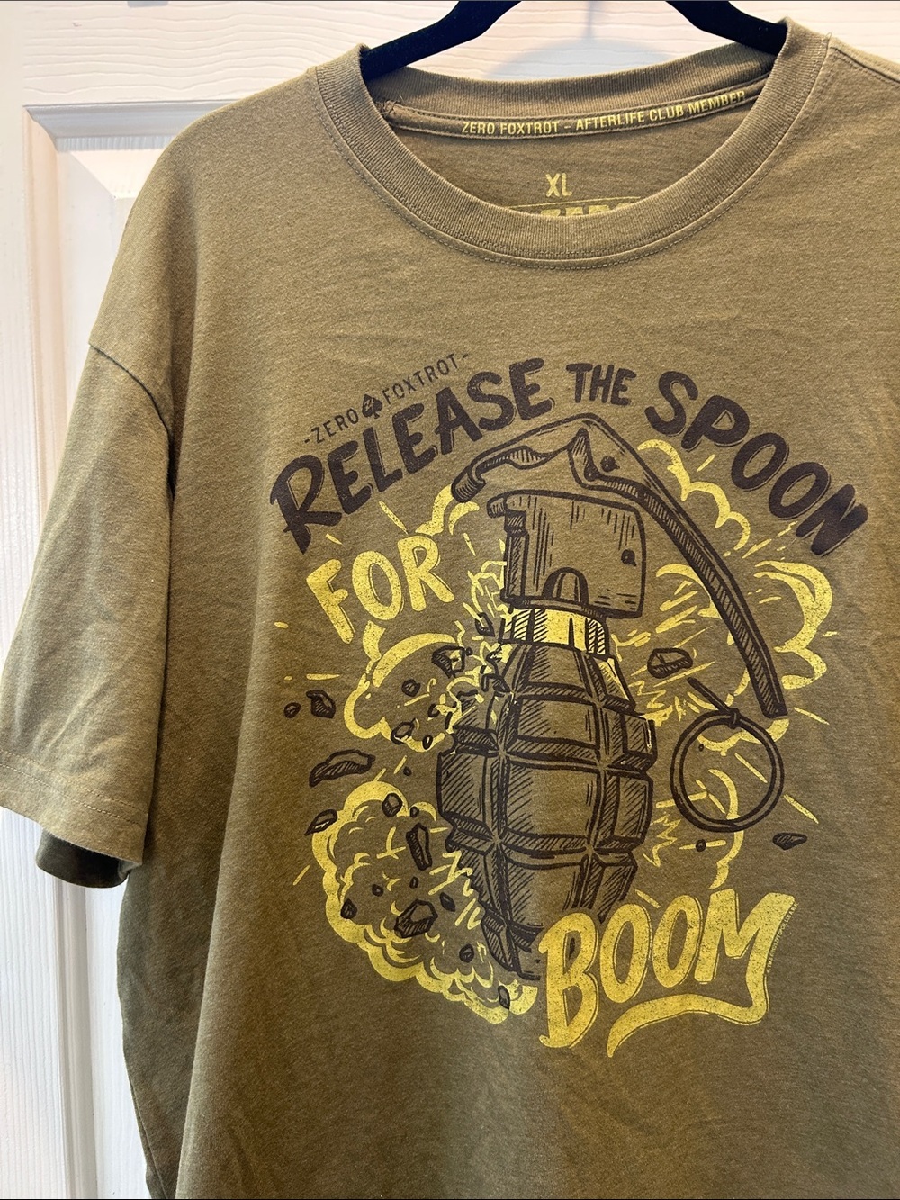 Zero Foxtrot Release The Spoon For Boom Graphic Tee XL Military Tactical Shirt